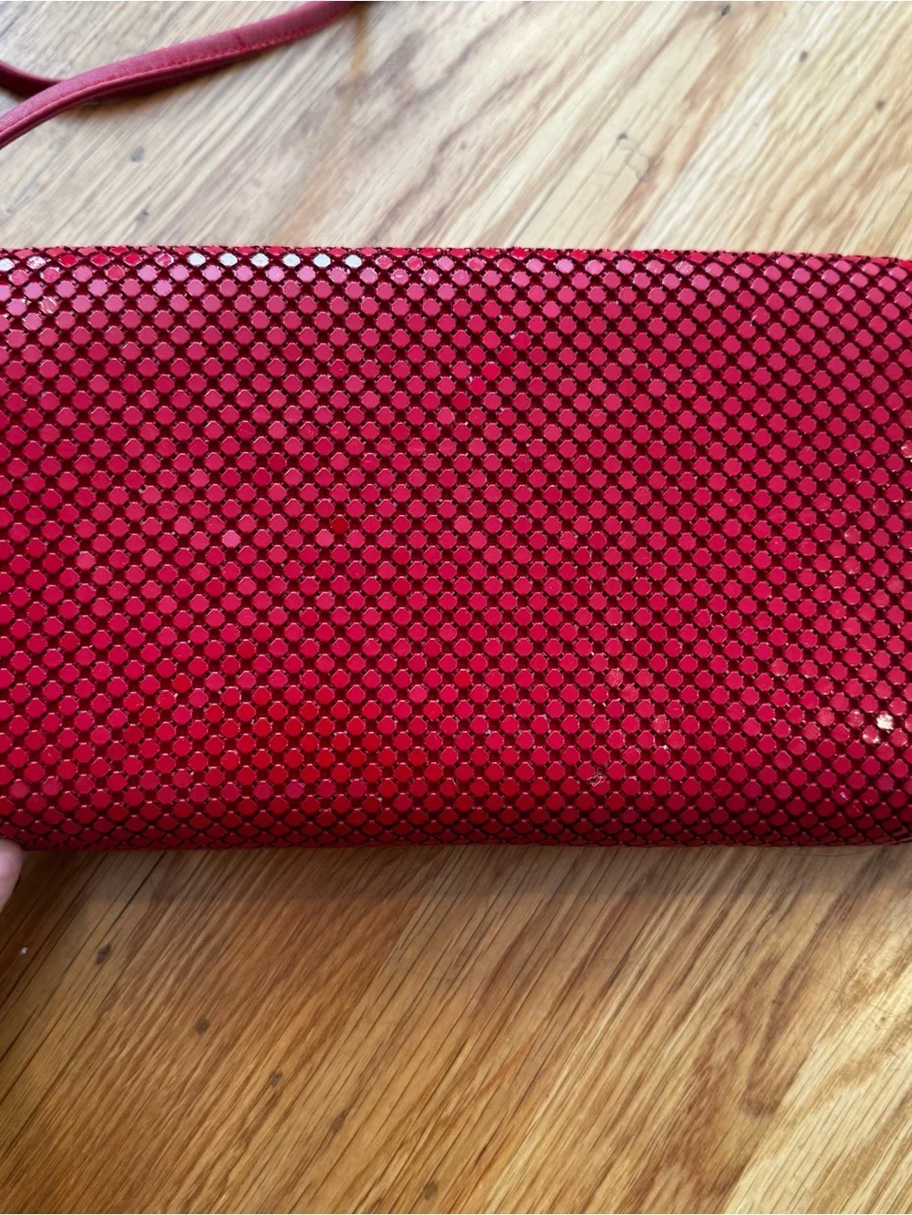Vintage Whiting & Davis Red Mesh Crossbody Clutch – Women's Evening Bag, EUC